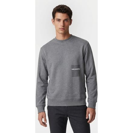 Karl Lagerfeld Darkgrey Melange Sweat Crewneck Größe: M | Pullover Outlet | Herren | Grau