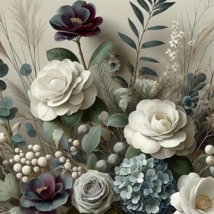 Winter Petals - Mint by Michelle decoupage papier A3