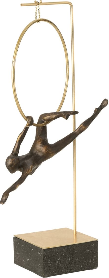 J-Line decoratie Gymnast Hoepel Gamma - polyresin - zwart/goud