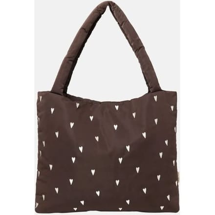 Studio Noos Puffy Mom bag shopper brown hearts