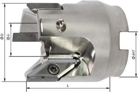 Opsteekfrees 90G für Alu, Z3 met IK D 50mm