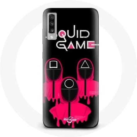Coque pour Samsung Galaxy A70 Squid Game Masques carré Triangle et Cercle