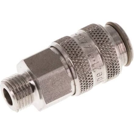 RVS 306L DN 5 Luchtkoppeling Snelkoppeling G 1/8 inch Buitendraad - CLS5-M-SSL-P-018