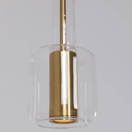 Kare Candy Bar hanglamp, goudkleurig, staal, glas, 1-lamp.