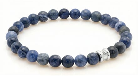 STEEL & BARNETT - Kralenarmband Heren - Essential - Matte Sodaliet - Maat S