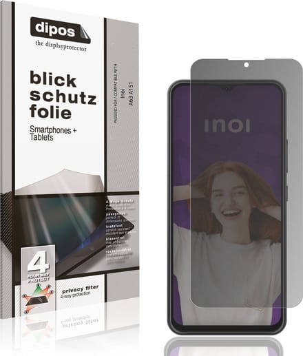 dipos – Matte Privacy Screenprotector geschikt voor Inoi A63 A151 | Anti-Spy Beschermfolie