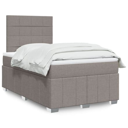 vidaXL - Boxspring - met - matras - stof - taupe - 120x200 - cm