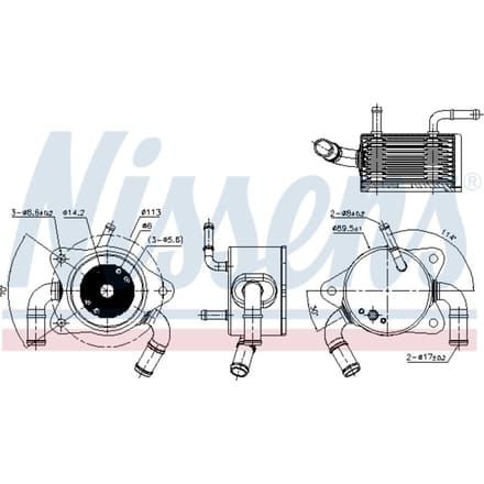 Olie radiator, automatische versnellingsbak NISSENS 91180