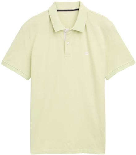 Tom Tailor - Piqué-poloshirt met geborduurd logo - Maat S - lime cream green