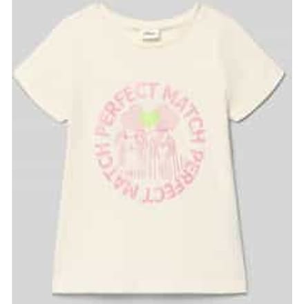 T-shirt met rubberen glitterprint voor meisjes s.Oliver