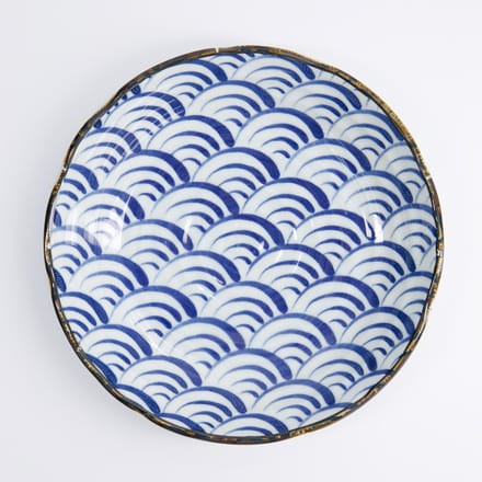 Tokyo Design Studio - Natsu Nami Bord - Blauw/Wit - 22 x 4 cm