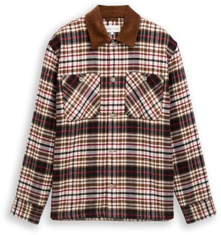 Tom Tailor Denim - Overshirt met ruitjesmotief - Maat M - brown red black check