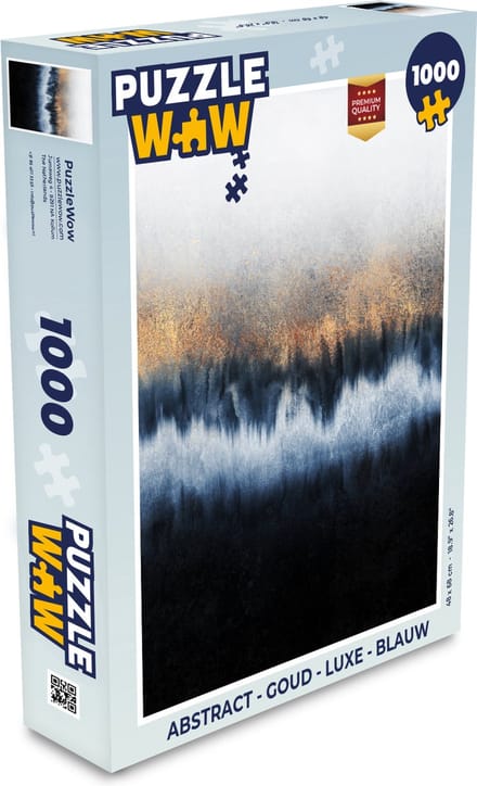 Puzzel Abstract - Goud - Luxe - Blauw - Legpuzzel - Puzzel 1000 stukjes volwassenen