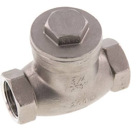 G 3/4'' RVS Swing Terugslagklep 16 Bar (232 Psi) Metalen Afdichting