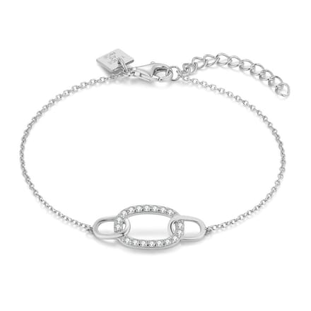 Twice As Nice Armband in zilver, ovaal, zirkonia 16cm+3cm
