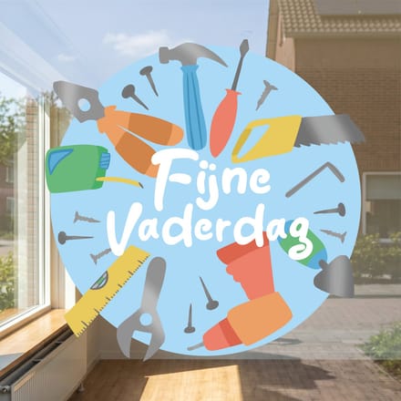 Raamstickers vaderdag – MEDIUM formaat - "Fijne vaderdag" 50 cm