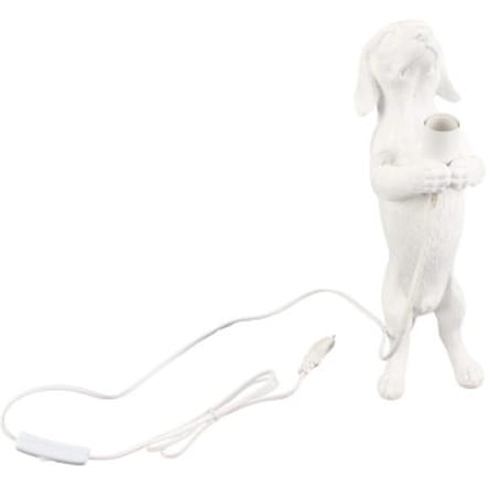 House Vitamin Table lamp dachshund lamp polyresin white e14 10x15x38cm