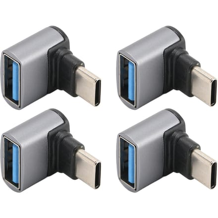 4 stuks Haakse USB C naar USB Adapter 10Gbps Hoge Snelheid 90 Graden Usb Vrouwelijk naar Type C Mannelijk Adapter