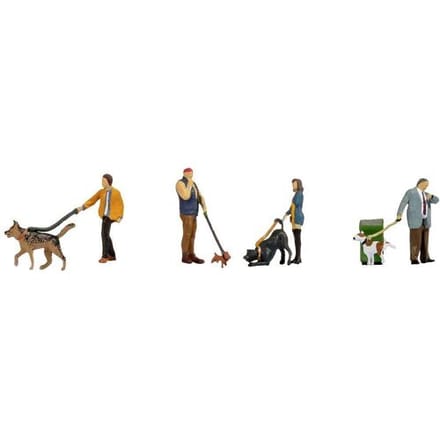 NOCH 45471 TT Mensen met honden figuren Geverfd