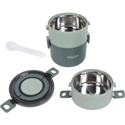 Boîte à déjeuner thermique 2200ml Trois couches Conception de compartiments détachables Portable Acier inoxydable 304 L gray