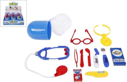 Dokter speelset 6-delig in capsule 20cm.