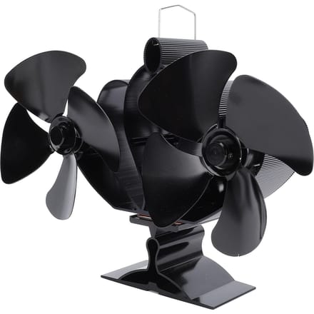 8 Bladen Houtkachelventilator Aluminiumlegering Stil Efficiënt Warmteaangedreven Haardventilator met Magneet black