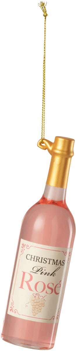 J-Line hanger Wijnfles - glas - roze/goud