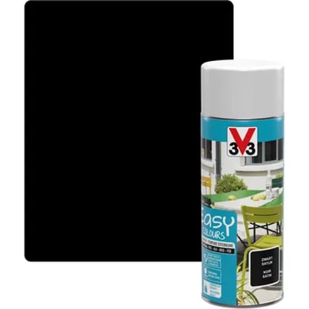 V33 Buitenverf Spuitbus Easy Colours Zwart 400ml