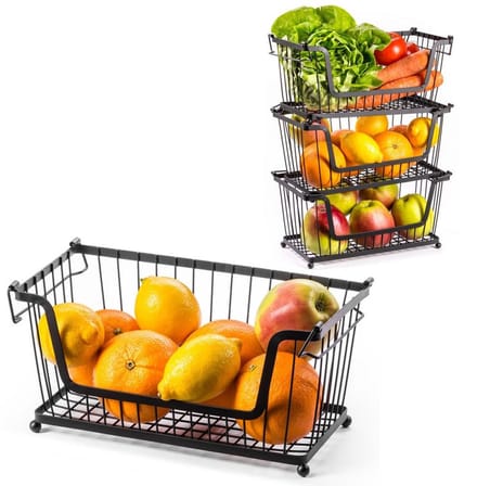 Fruit- en Groentemand Metaal Zwart - Fruitschaal - Fruitmand