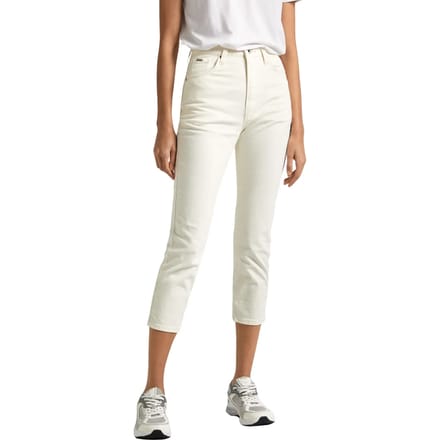 Pepe Jeans Slim 7/8 Fit Hoogzittende Jeans Beige 26 Vrouw