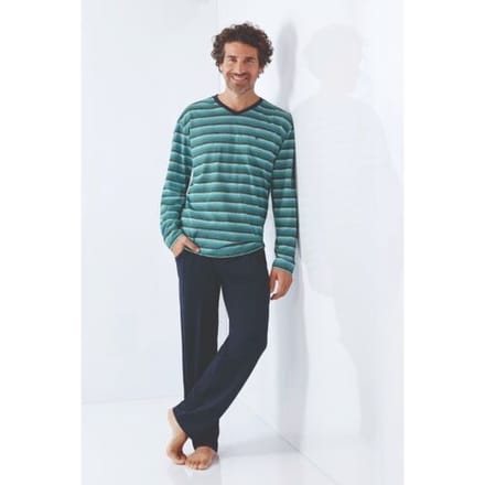 Klima-komfort heren pyjama pistache Hajo - Groen - Maat - 48