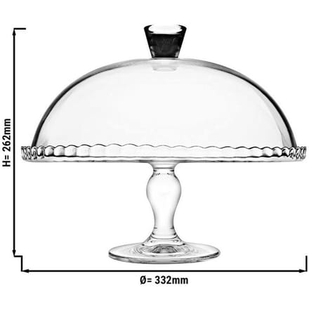 GGM Gastro (2 stuks) Buffetstandaard - glas - rond - Ø332mm - Hoogte: 262mm - incl. glashaube