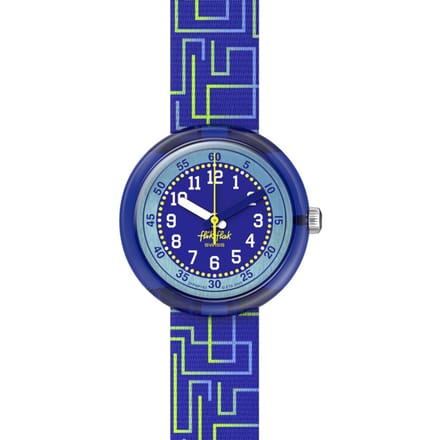 Horloge CRAZY MAZE FPNP182 Blauw [Flick Flack] Kinderen Jongens