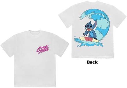 Disney - Stitch Surf Heren T-shirt - L - Wit