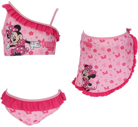 Minnie Mouse Bikini met Sarong - Maat 104/110 - Roze - Bikini Meisjes
