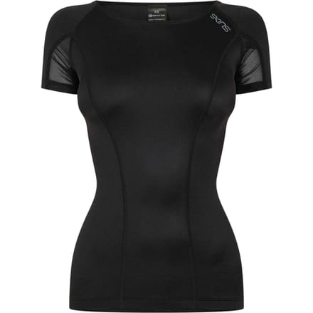 Skins Dynamische sporttop met boothals voor dames (Zwart)