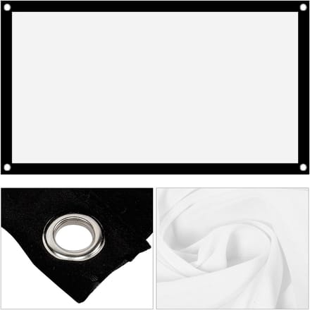 Draagbaar Projectiescherm van Wit Polyester, Kreukvrij en Versterkt, 40 Inch 16:9 Formaat voor Thuis en Presentaties