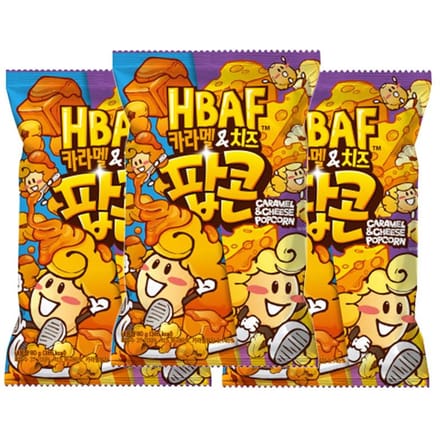 HBAF Gekruide Popcorn 17 Floavors, 80g (18 Opties) Caramel&Cheese x 3PCS