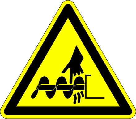 Gevaar voor snijden door handboor sticker 200 mm
