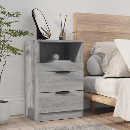 vidaXL - Nachtkastjes - 2 - st - Grijs - Sonoma - Medium - Engineered - Wood