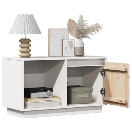 vidaXL - Tv-meubel - 74x35x44 - cm - massief - grenenhout - wit