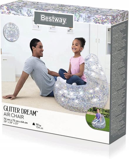 Bestway Glitter Opblaasbare Stoel 72x72x64 cm +3 Jaar Binnen en Tuin 75105