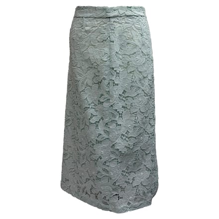 Zimmermann Kant Gedetailleerde Midi Rok in Mintgroene Polyester
