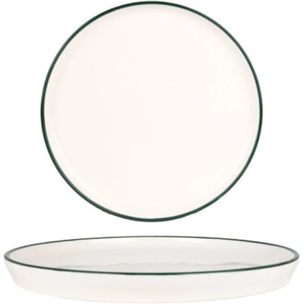 Rinart Dinerbord - Green Edge - Porselein - 28 cm - set van 6