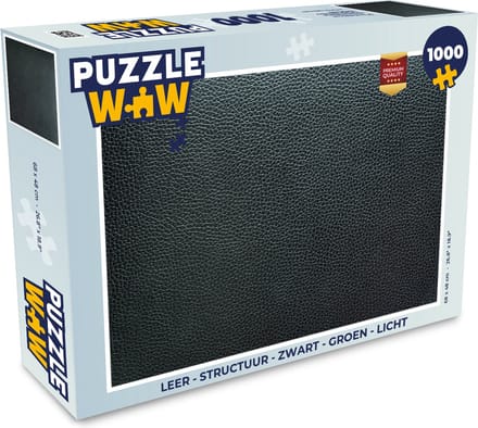 Puzzel Leer - Structuur - Zwart - Groen - Licht - Legpuzzel - Puzzel 1000 stukjes volwassenen