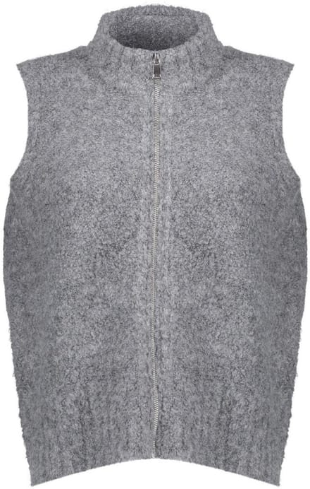 Geisha Gilet Wol Singlet Met Ritssluiting 54574 29 000930 Mid Grey Dames Maat - M