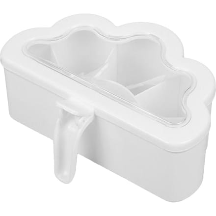 Wolkvormige Kruidenbox Eendelig 6-vaks Specerijendoos met Transparant Deksel 6 stuks Lepels white