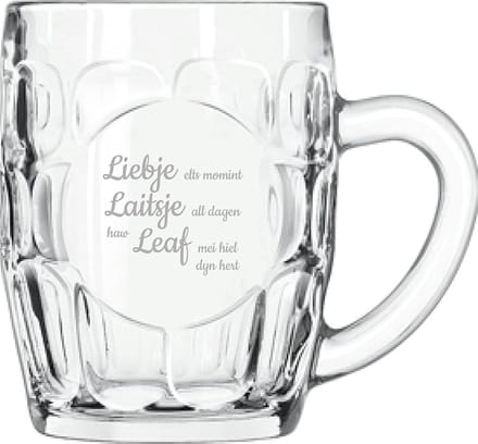 Bierpul gegraveerd - 55cl - Liebje Laitsje Leaf