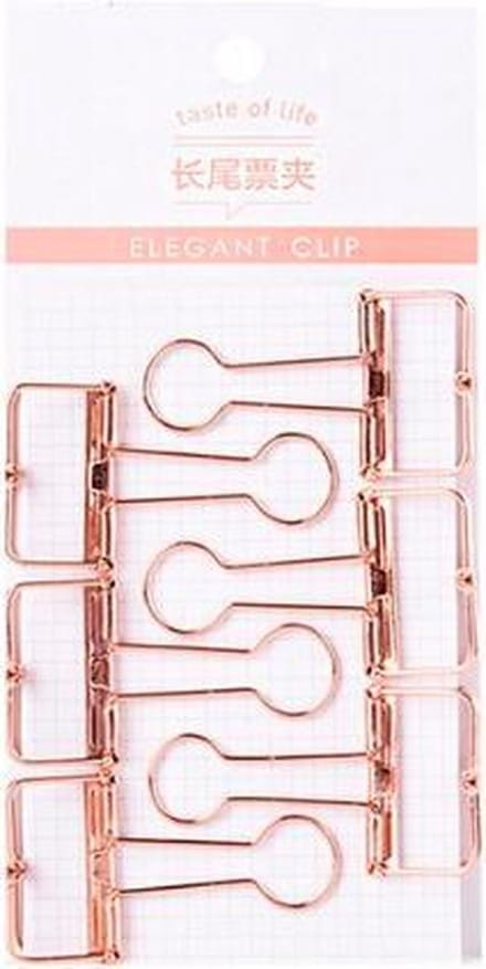 ProductGoods - Luxe Brede Paperclips - Rosé Goud - 2,5 cm - 6 stuks