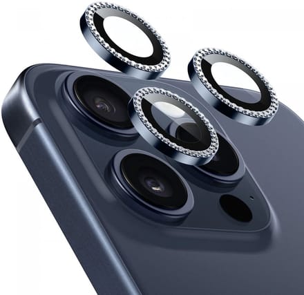 ESR Camera Lens Protector Geschikt voor Apple iPhone 15 Pro / 15 Pro Max | Glas | Case Friendly | met Applicator | Rhinestone